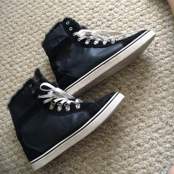 EIGHTY 4 BLACK HIGH TOP SHOES 10 - Picture 1 of 3